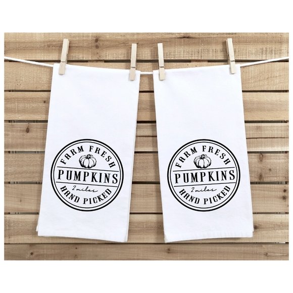 Tea Towels, Set of 2, Farm Fresh, Fall, Autumn - Picture 2 of 3